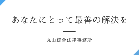 あなたにとって最善の解決を 丸山綜合法律事務所